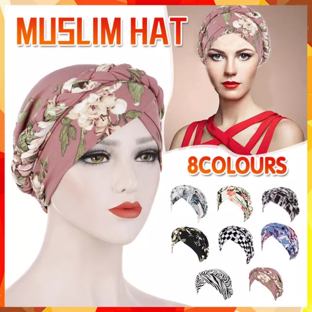 Women's Floral Chemo Cap Cancer Hat Muslim Hair Scarf Turban Hijab Head Wrap AU