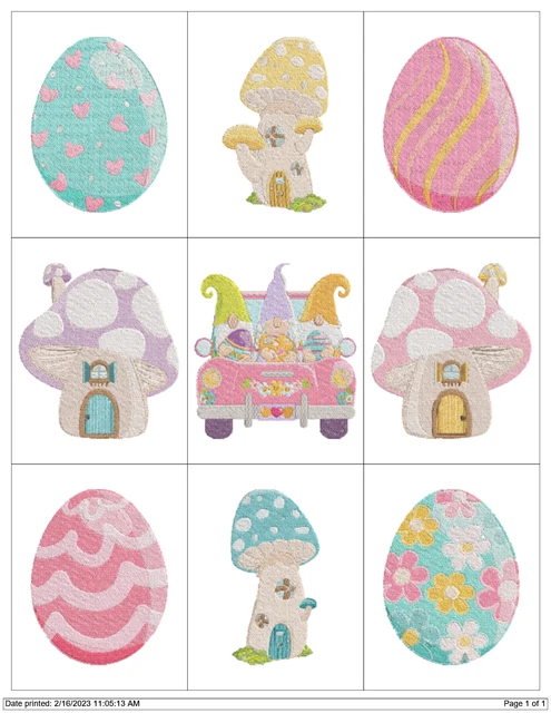 Máquina De Bordar Colección Easter Gnomes Diseños Pes Jef Hus Usb
