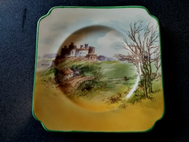 Royal Doulton Harlech Castle Square Plate England Wales Ex Condition