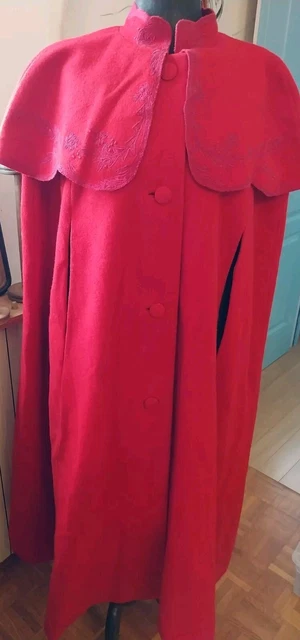 Cape-manteau En Laine Création ET M. Collet – Style Kimono Gris, Taille Unique, Occasion Très Bon état