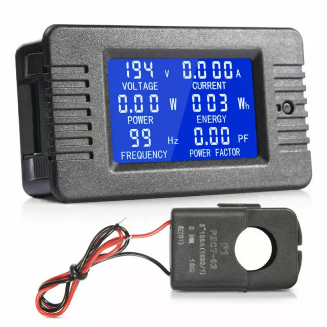 100A LCD Digital Panel Power Watt Meter Monitor Voltage KWh Voltmeter Ammeter XY
