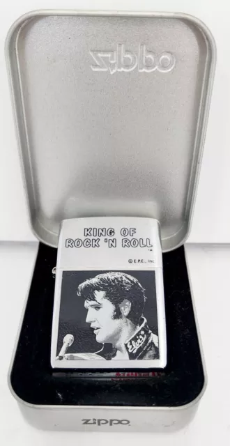 Zippo Elvis Presley "King of Rock 'N Roll" 2000 Lighter 200EP.404 In Hard Case