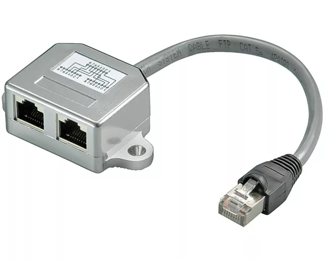 Goobay® CAT T-Adapter 1x 10/100 BaseT 1x ISDN Y-Adapter RJ45 Adapter Ethernet