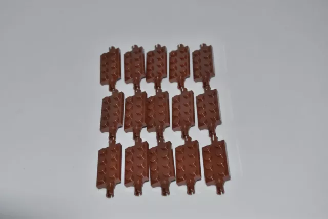 LEGO 15 x Achse Radhalter rotbraun Reddish Brown Plate Mod. 2x4 with Pins 30157