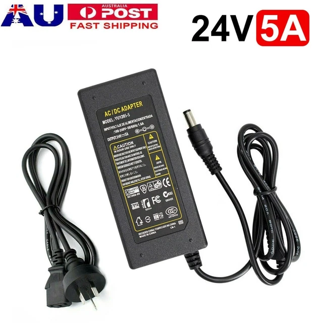 DC 240V To 24V 5A Power Supply Transformer Adapter Charger For LED Strip Lights