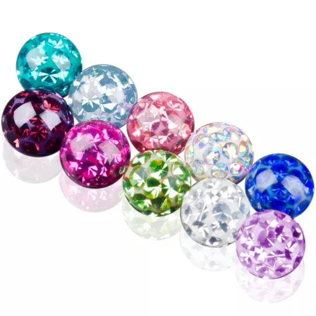 Piercing Vis de Boule Epoxy Multi Cristal Ferido Rechange Boule Paillettes Z255