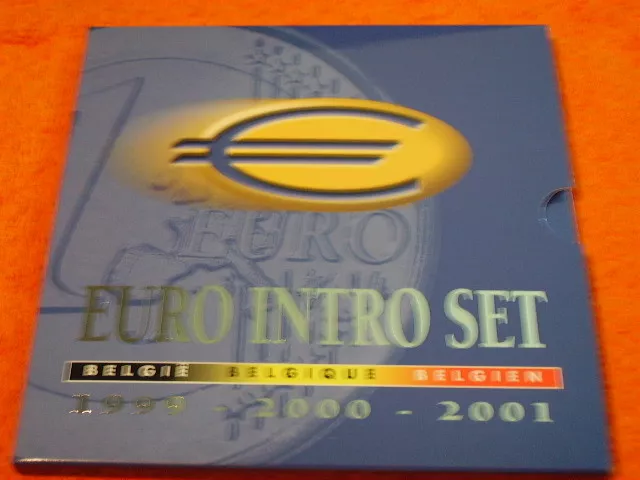 KMS aus Belgien von 1999, 2000 und 2001 Euro-Intro-Set