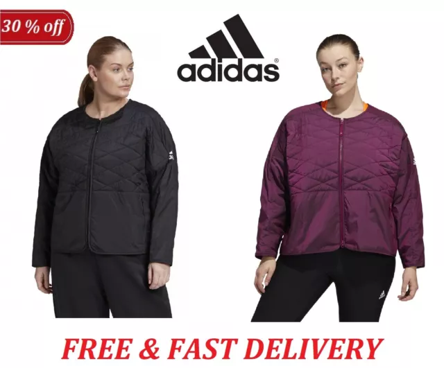 Adidas Femmes Matelassé Créateur Doudoune Manteau Veste Grande