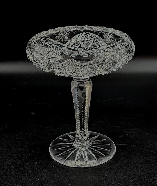 American Brilliant Period Cut Glass Compote 6"