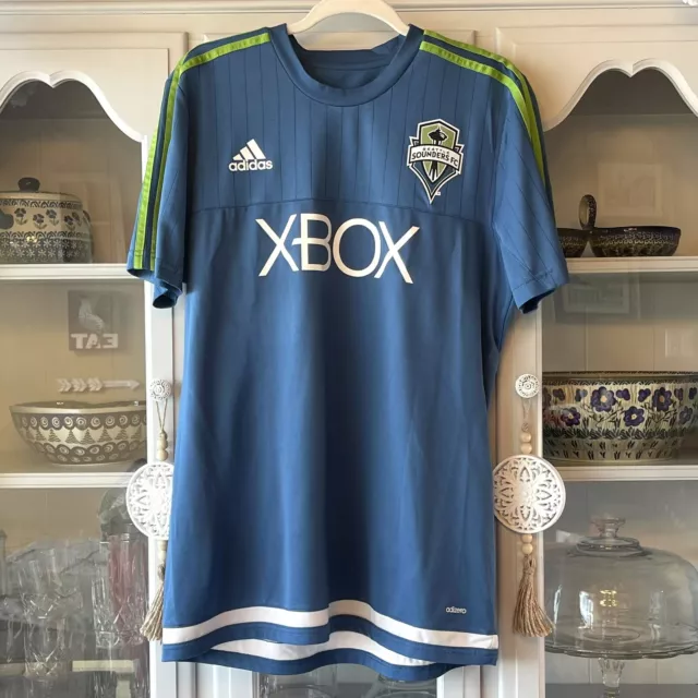 Adidas Seattle Sounders XBOX 2014-2015 Men’s Soccer Jersey MLS Sz L Climacool