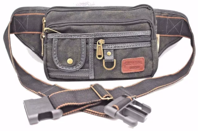 Canvas Fanny Pack 5 XL Waist Military Travel Hip Pouch Belly Moon Bag 1106-L