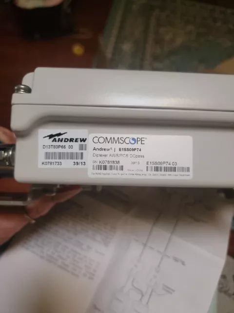 COMMSCOPE Andrew PCS AWS Diplexer dc Switching Capability E15S09P74