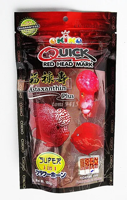 Cazador de cabeza buen color más rápido mejor pez cíclido cuerno de flor Okiko 100 g.