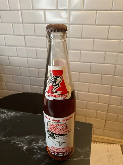 Coca Cola 1979 Paul Bear Bryant Crimson Tide Commemorative Bottle 10 Oz Unopened