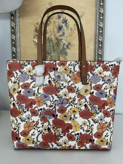 NWT Tory Burch Kerrington Blossom Ditsy Saffiano Leather Small Tote Bag 2