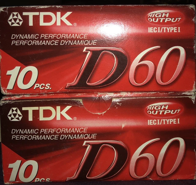#1 TDK D60 High Output Dynamic Performance IECI/Type 1 Cassette Tapes 2 Boxes