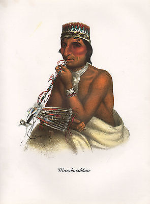 VINTAGE PRINT of 1830's NATIVE AMERICAN INDIAN ~ WAEMBOESHKAA ~ CHIPPEWA