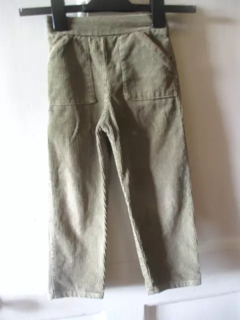 Pantaloni Vintage Ragazzi Cachi Cord Età 5-6 Anni Altezza 117 cm