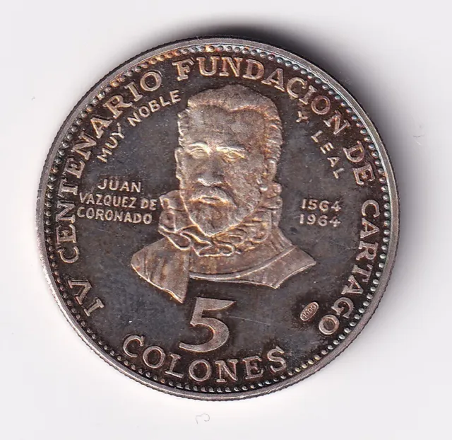 Münze Silber Costa Rica 5 Colones 1970 polierte platte proof  nsw-leipzig