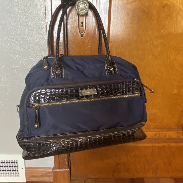 Samantha Brown Weekender - Navy & Brown Croc  - Travel Bag