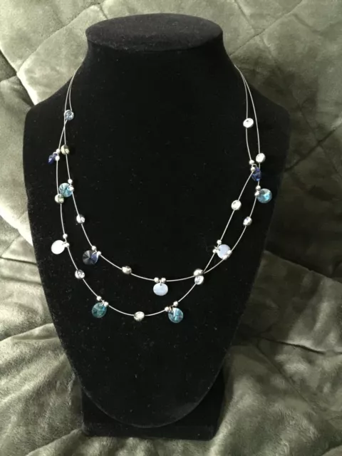 Women's Fashion Jewelry Necklace Blue 17 Inch Long