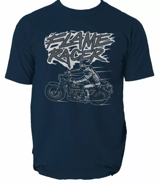 T-shirt uomo Flame Racer moto biker garage meccanico S-3XL