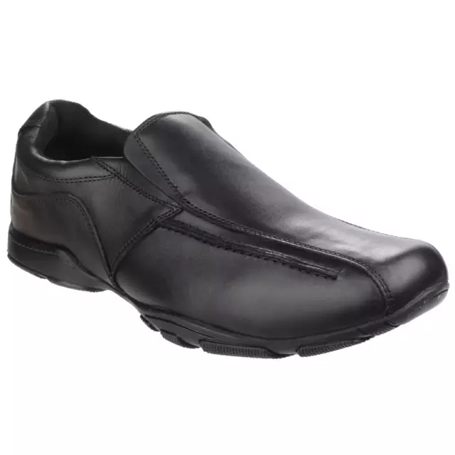Scarpe da scuola slip on Hush Puppies su misura per ragazzi in nero (prezzo di liquidazione) UK 1