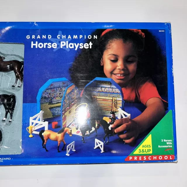 VERY Rare 1994 Grand Champions Horse Show Rodeo Playset Compact New In Box 2