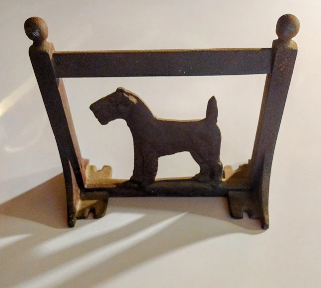 Airedale Terrier Cast Iron Victorian Era Mountable Boot Scraper Decor Sign