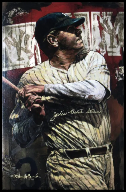 Babe Ruth LE Large Giclee Signed by Ruths Daughter Artist Stephen Holland JSA
