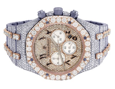 AUDEMARS PIGUET ROYAL Oak 41MM Chrono 18K Oro Rosa/Acciaio Diamante Watch  35.5 EUR 51.827,84 - PicClick IT