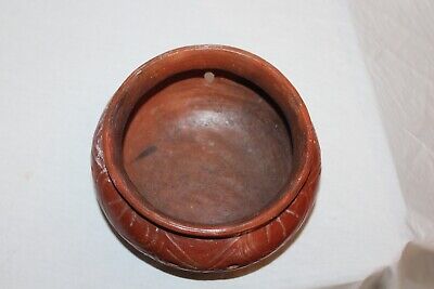 Tribal Pottery Lidded Pottery Bowl Vessel Frog Top Earthenware Colors Southwest 6