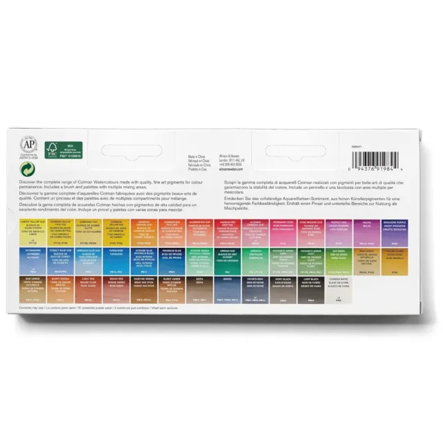 Winsor & Newton, Cotman Aquarell, 'Studio-Set', 45 x halbe Pfannen + 1 x Cotman 3