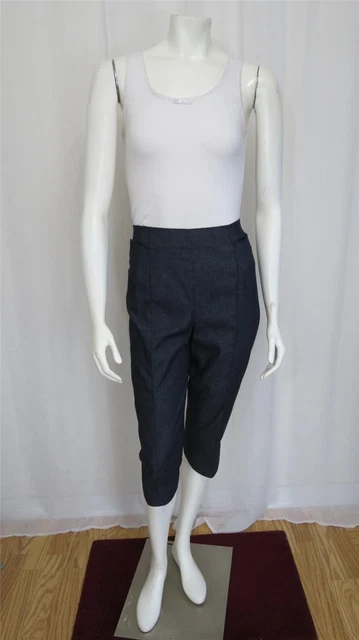 Thierry Mugler Designer high waisted Dark wash cotton Pedal Pushers S-M