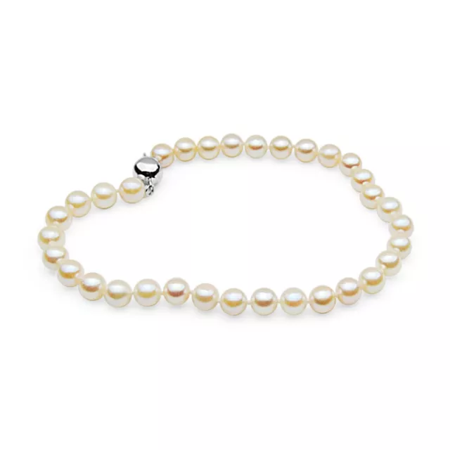 Braccialetti di perle Akoya bianche AAA da 5-5,5 mm Pacific Pearls® Regali...