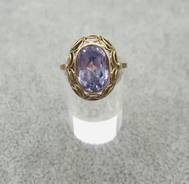 333 8ct Bague or Avec Améthyste, Taille de Bague au Choix 57, Bon État