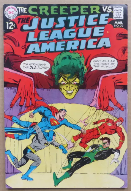 Justice League Of America #70, Neal Adams Artwork, High Grade 1969.