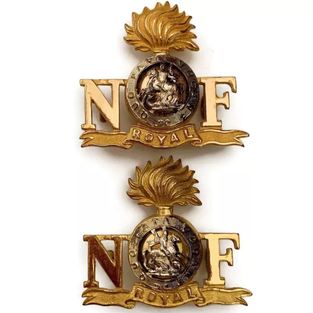 ROYAL NORTHUMBERLAND FUSILIERS Regiment Officers GILT Shoulder Title ...