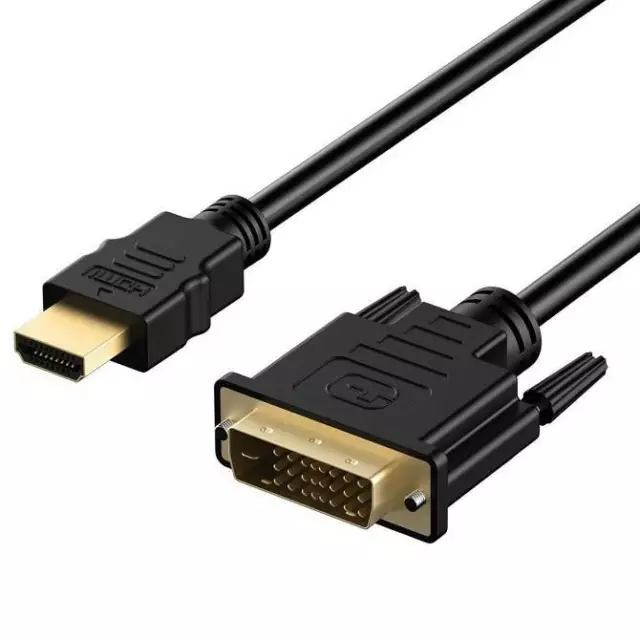 Gold HDMI to DVI-D 24+1 Pin Digital Cable Lead for HDTV BluRay PS3 Xbox 360 TV 2