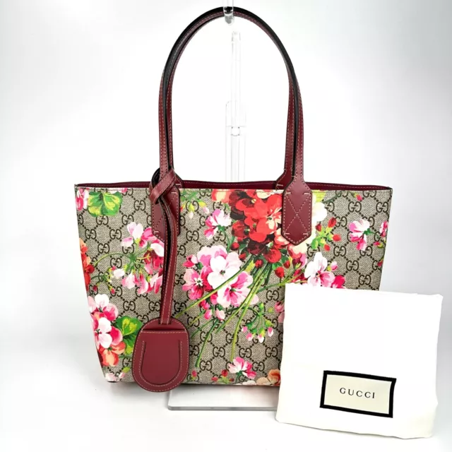 Awsome AA GUCCI Blooms Floral PVC Leather Reversible SMALL Tote Bag Auth  #0196