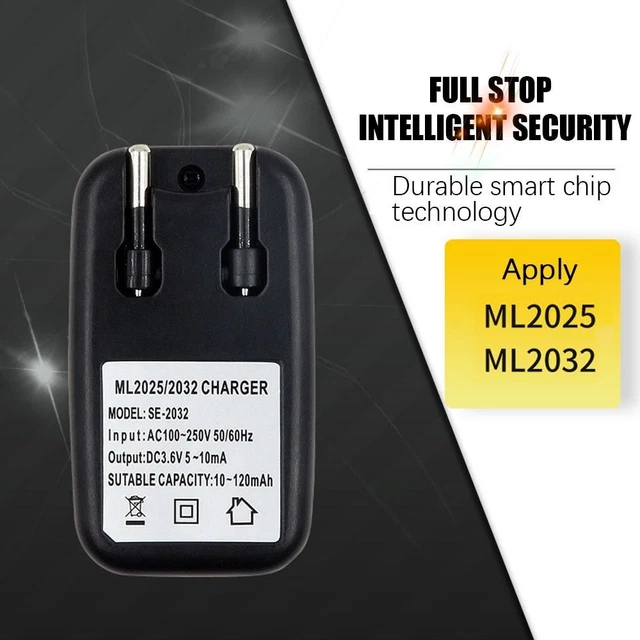ML2025 batteria agli ioni di litio pulsante alimentatore cella batteria caricabatterie
