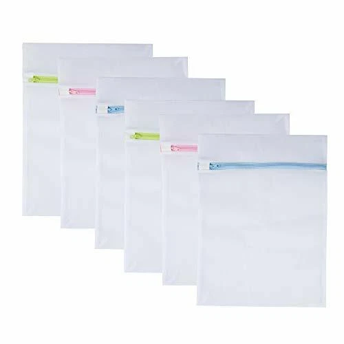 Mesh Laundry Bags 6-Pack Medium 16 x 12 Inch Laundry Wash Bag Colorful Zipper...