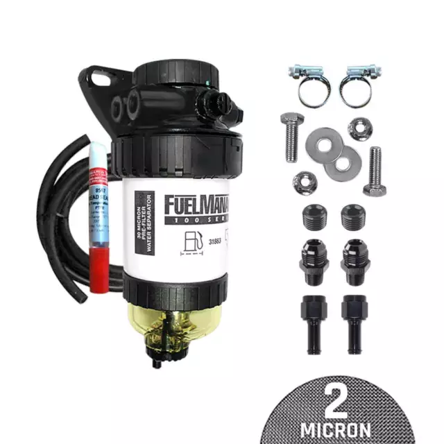 Universal Pre Filter 2 Micron Kit Fuel Manager 4WD Diesel Separator FM705DPK