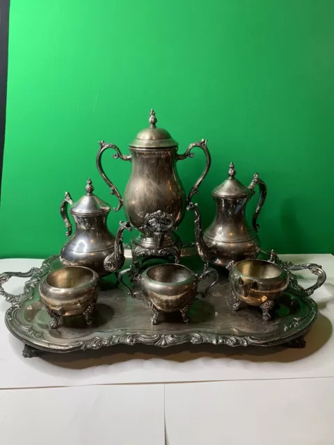 Rare Antique F.b. Rogers 1881 Lady Margaret Silver Plate Tea Set 7 Pc