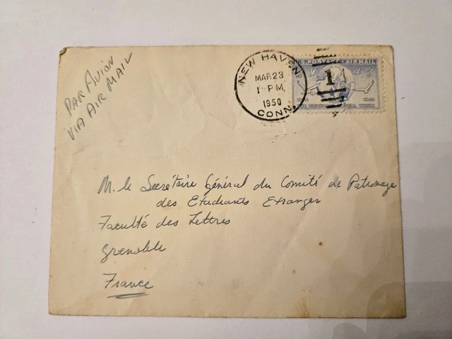 Airmail USA To France 1950
