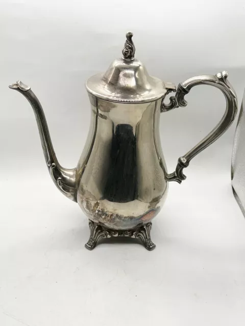 Vintage Oneida Silver Plate Teapot Ornate Finial