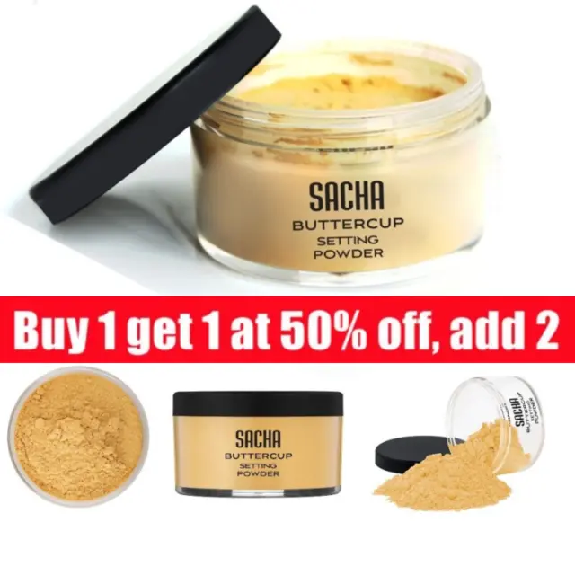 2023 New Sacha Buttercup Setting Powder - Finely Milled and Flash-Friendly bogo