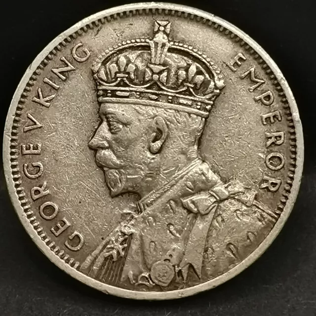 Half Rupee Argent 1934 Georges V Ile Maurice / Roupie / Mauritius 1/2 Silver