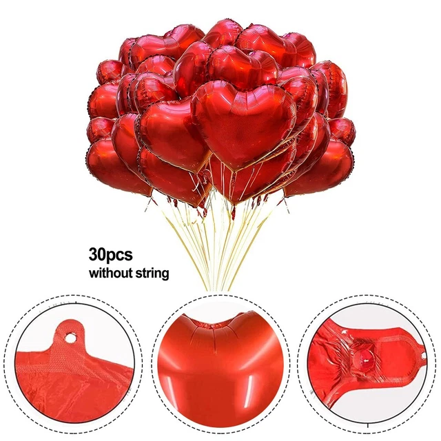 Globos de corazón rojos sin cuerda regalo de San Valentín accesorios de día de San Valentín