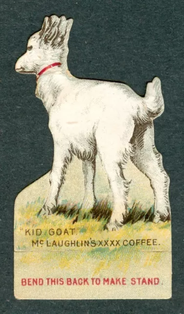 1890s KID GOAT Animals Coffee Card K69 McLAUGHLIN Coffee Die Cut PAPER DOLL Toy